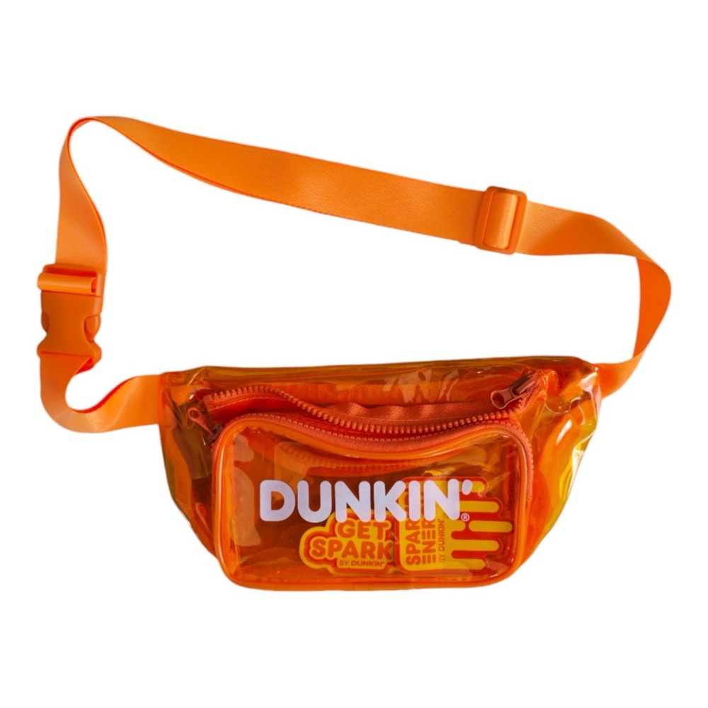 Dunkin’ Fanny Pack Orange Transparent Orange Belted Waist Bag New with tag